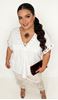 Immagine di PLUS SIZE ADJUSTABLE V NECK TOP WITH LACE UP